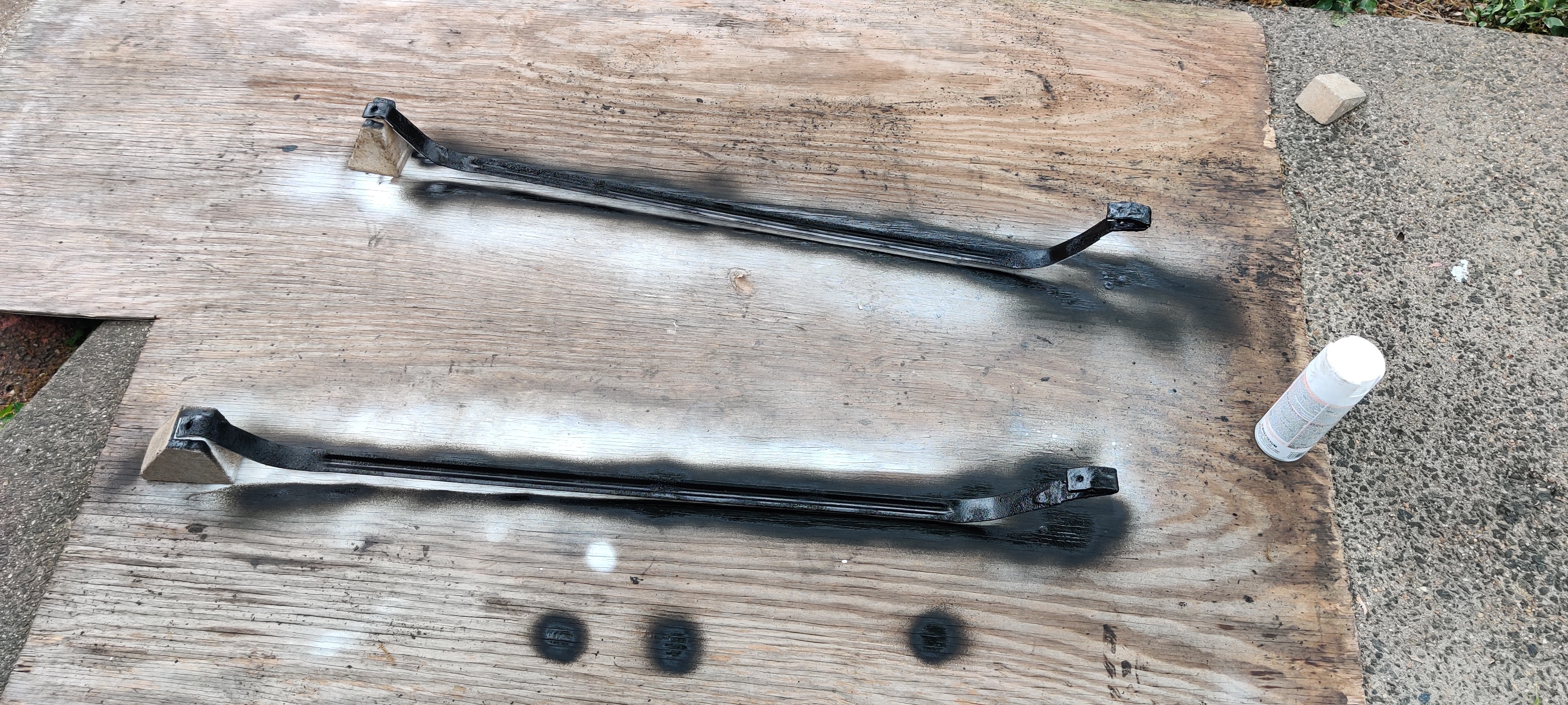 Fuel Tank Brackets drying off from rubber treatment